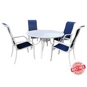 5 piece Seaside White & Navy Dining
